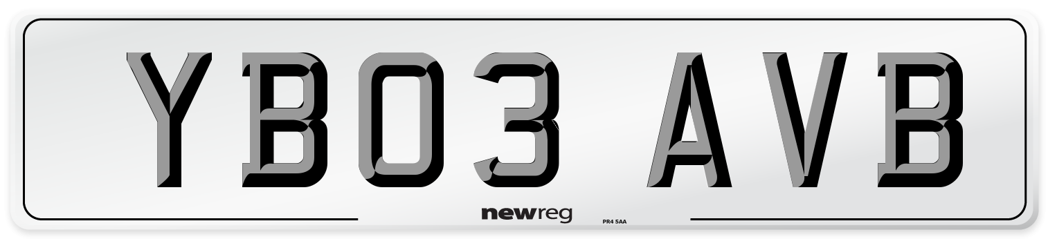 YB03 AVB Number Plate from New Reg